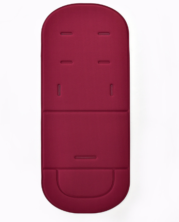 Burgundy Universal Cotton Baby Stroller Cushion and Seat Pad with cutouts for straps, designed for comfort by PureAura.