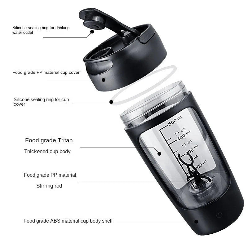 Electric Portable Shaker Bottle for Shakes and Smoothies