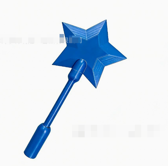 Vibrant blue 3D Printed Tap To Pay Magic Wand with star shape, ideal for fun transactions by PureAura.