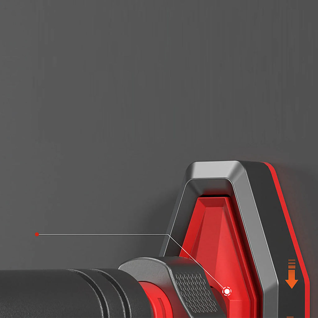 Close-up of the grip and adjustment mechanism on the Adjustable Doorway Pull Up Bar by PureAura.