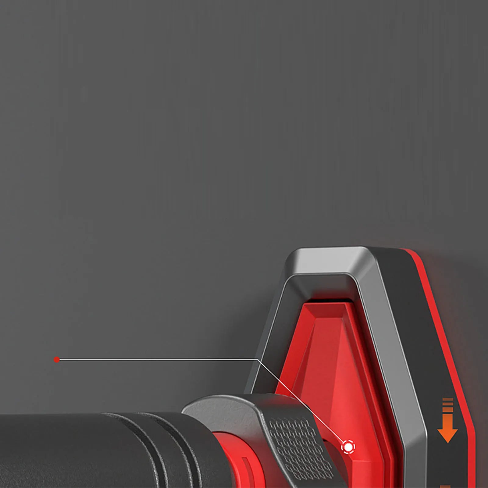 Close-up of the grip and adjustment mechanism on the Adjustable Doorway Pull Up Bar by PureAura.