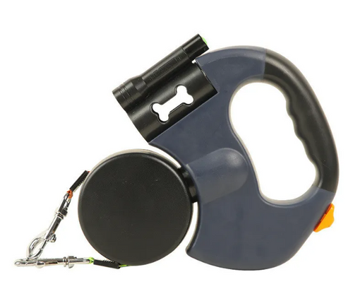 Auto Double Dog Leash features a dual retractable design and ergonomic handle for easy use, by PureAura.