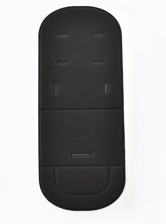 Black Universal Cotton Baby Stroller Cushion and Seat Pad, featuring a sleek design and soft material by PureAura.