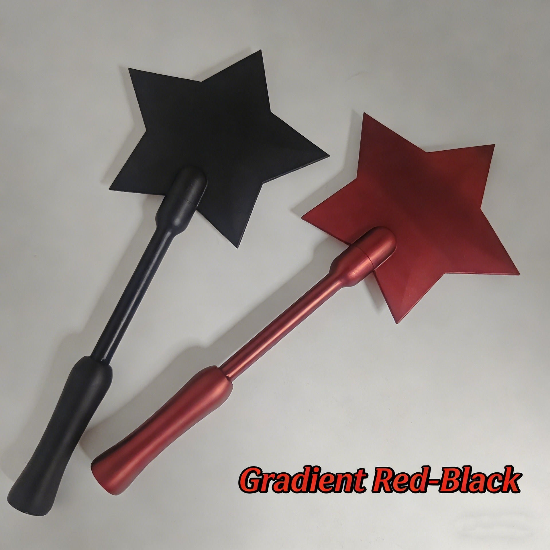 Showcasing the gradient red-black 3D Printed Tap To Pay Magic Wand by PureAura with bold star shapes.
