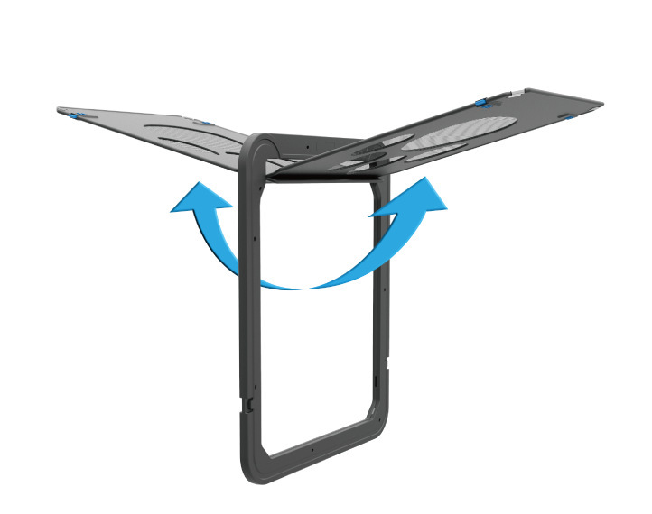 Creative Pet Door features a scratch-resistant design with adjustable flaps, showcasing its unique opening mechanism by PureA