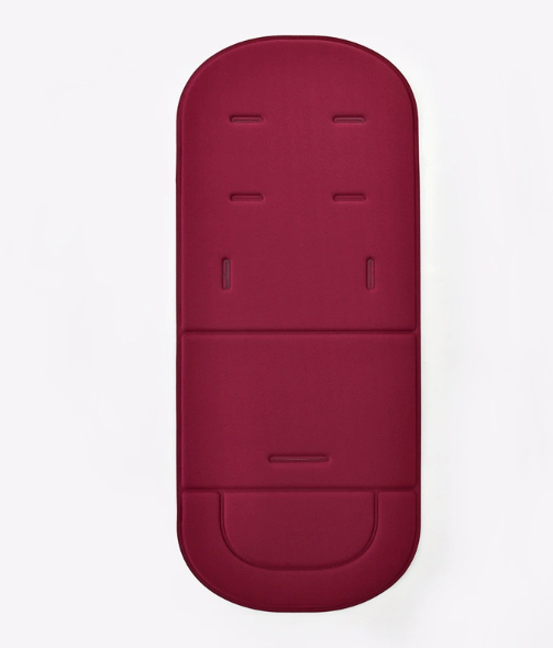 Maroon Universal Cotton Baby Stroller Cushion and Seat Pad with padded sections for comfort by PureAura.