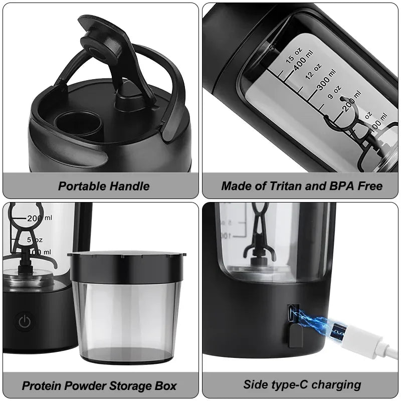 Electric Portable Shaker Bottle for Shakes and Smoothies