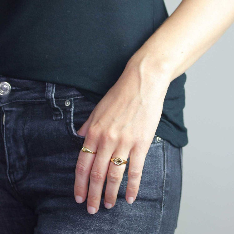 Double-layer Retro Stainless Steel Metal Ring