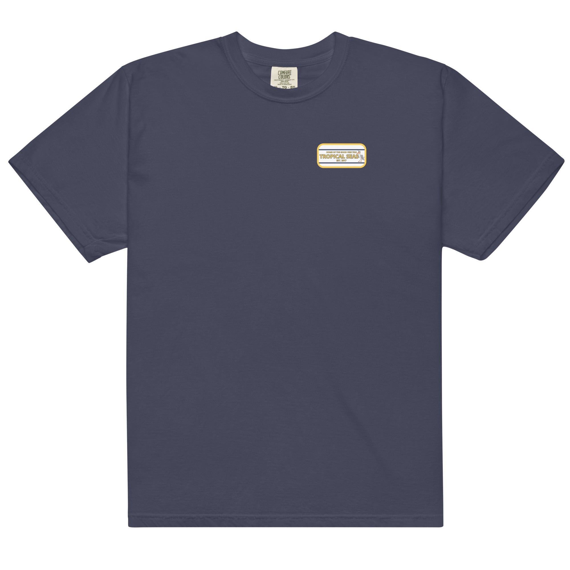 Men’s High Flying Sailor Heavyweight T-Shirt in navy with a unique graphic on the chest by PureAura.