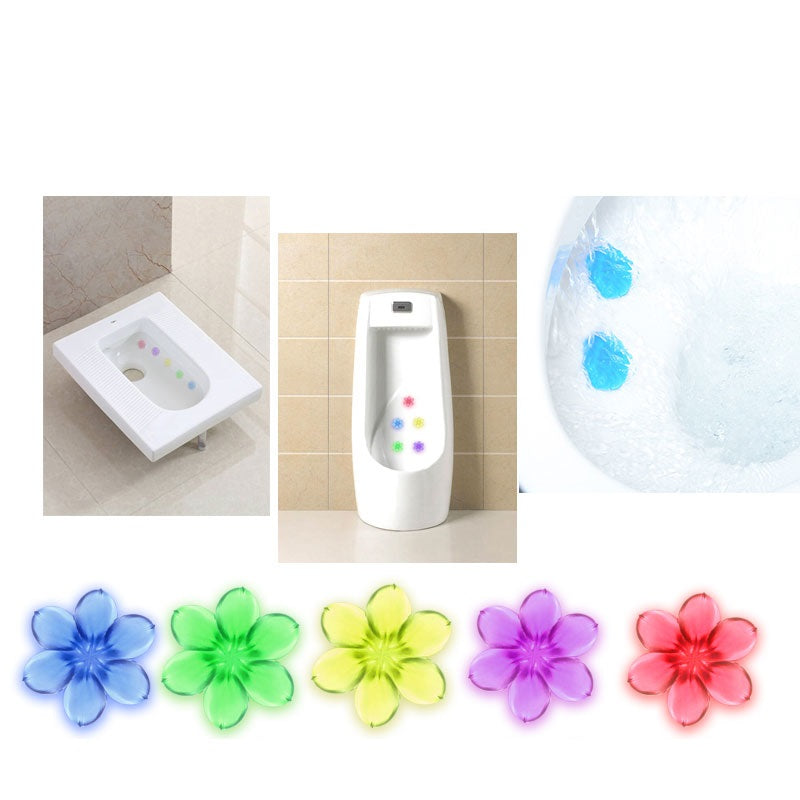 Various toilet cleaning gels in floral colors demonstrate deodorizing features by PureAura.