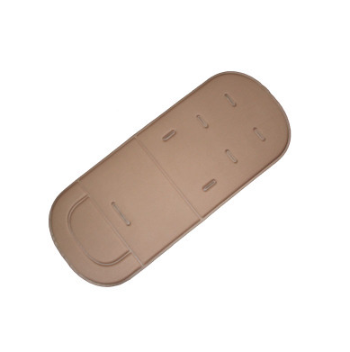 Universal Cotton Baby Stroller Cushion and Seat Pad in a warm tan color, featuring ergonomic cutouts by PureAura.
