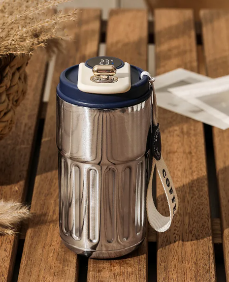 Smart Digital Thermal Bottle Portable Coffee Mug-Stainless Steel Water Bottle 450ml