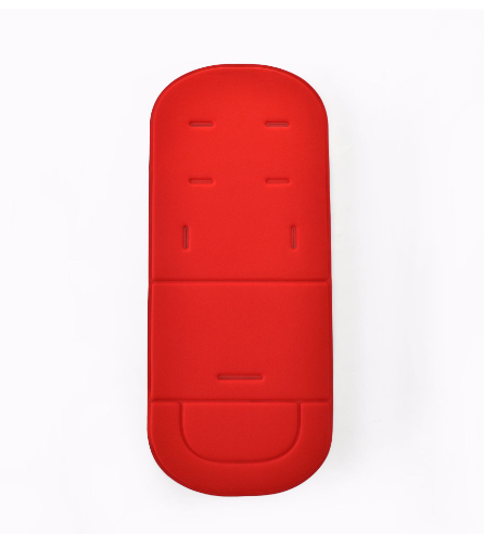 Bright red Universal Cotton Baby Stroller Cushion and Seat Pad features a cushioned design, ideal for comfort by PureAura.