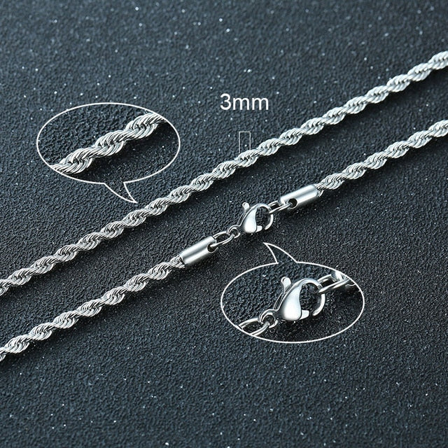 Twisted Rope Figaro Necklace